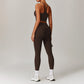 Fitness Thin straps Top & High-waisted Leggings 2-pieces Set