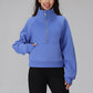 Half zipper thickened warm loose sweatshirt jacket