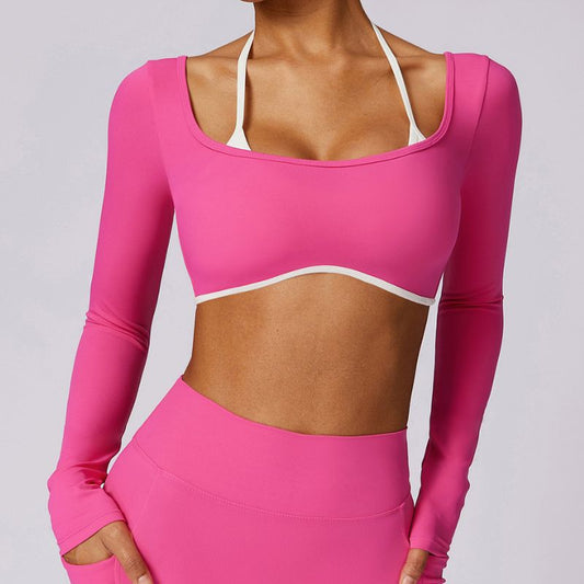 Quick-drying beautiful back yoga long-sleeved top