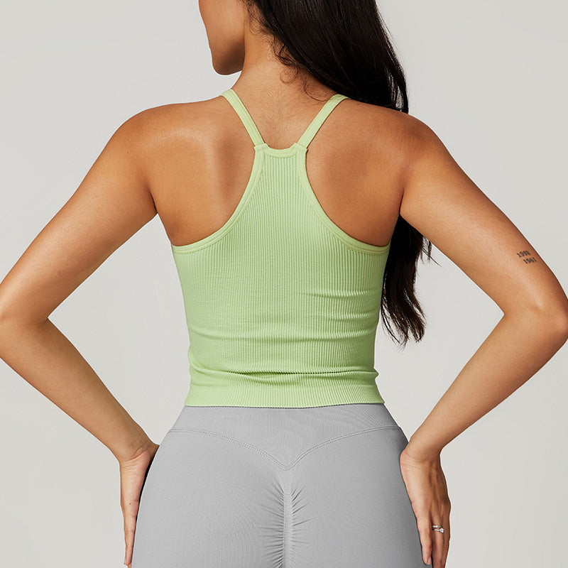 Shockproof tight fit seamless yoga tank tops