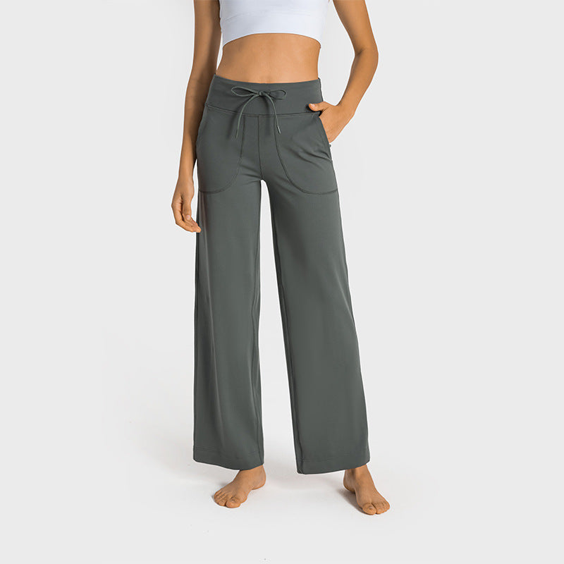 Side pockets, drawstring loose pants