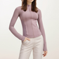 Slimming nude running fitness zipper stand collar sports Jacket Set