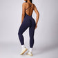 Cut-out beautiful back seamless sports bodysuits