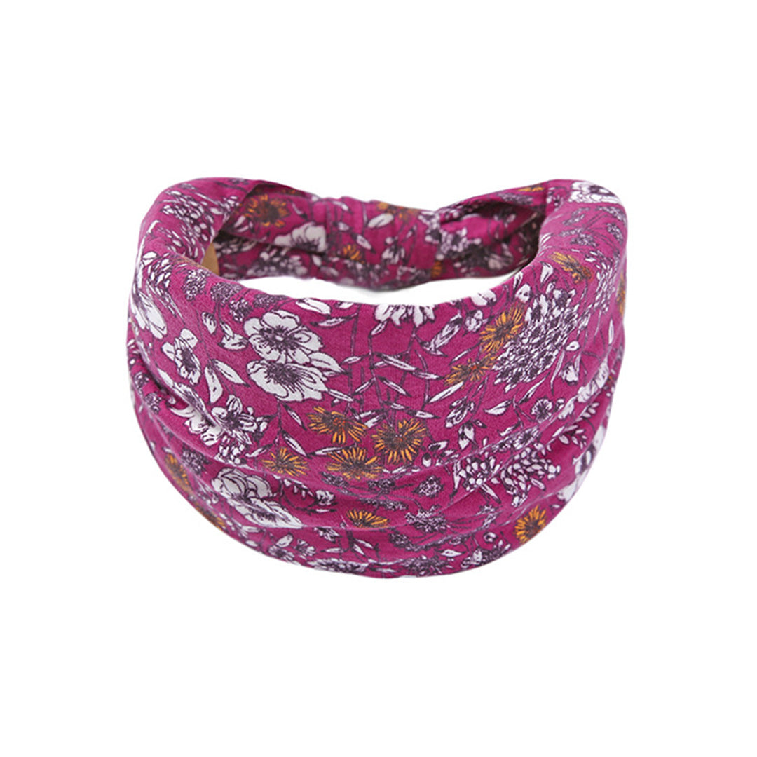 Printed Elastic Wide-Brimmed Yoga Strap Hair Accessory