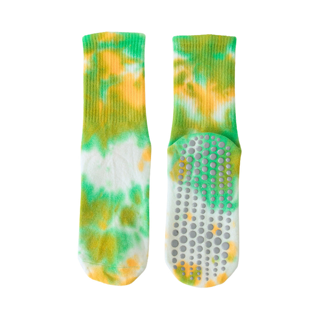 Chaussettes de yoga Pilates mi-mollet chaussettes antidérapantes absorbant la sueur 