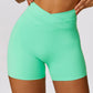 Peach hip high waist yoga shorts