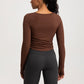 Autumn and winter long sleeved tight fitting fitness top