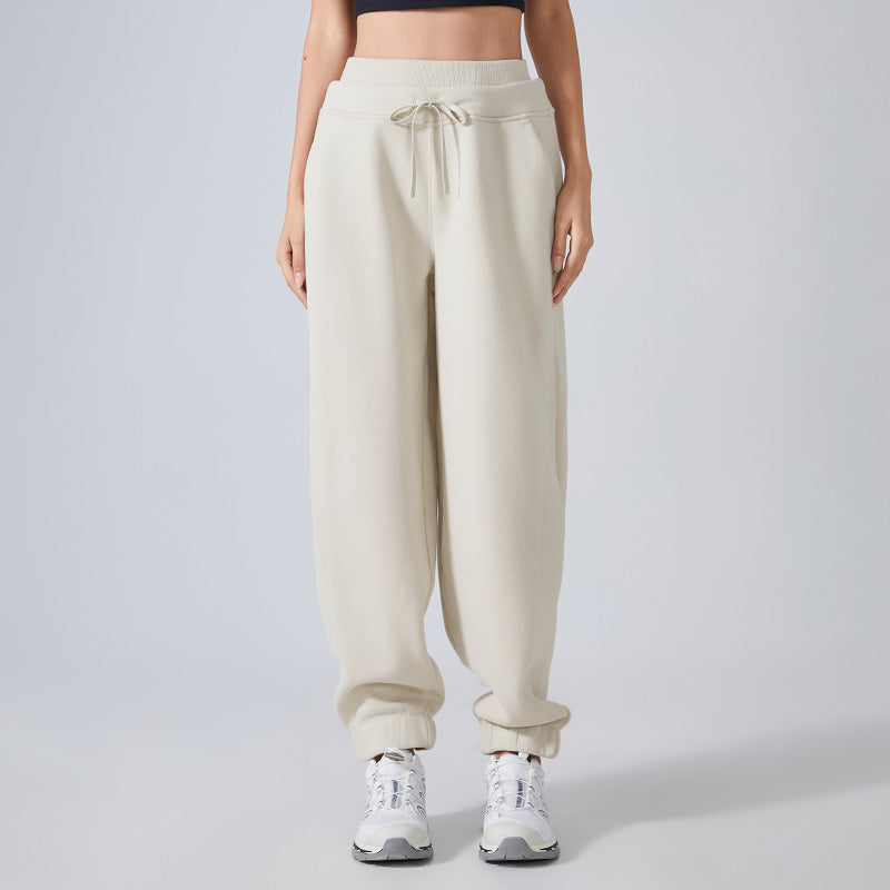 Autumn and winter velvet warm leg-fitting casual sweatpants