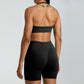 Seamless Halterback Bra + Shorts Yoga Set