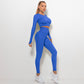 Seamless pleated yoga suit two-piece