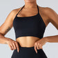 Open back halter & yoga vest sports bras