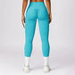 Solid high-waisted hip-lifting athletic leggings