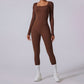 Backless Mesh integrated long sleeved jumpsuit