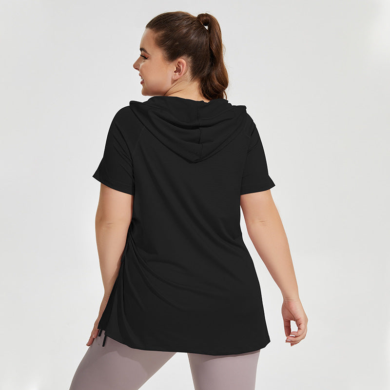 Plus Size solid side strappy sports top