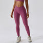 Cross-hip lift at waist Sports leggings