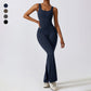 Buttock-lifted backless jumpsuit