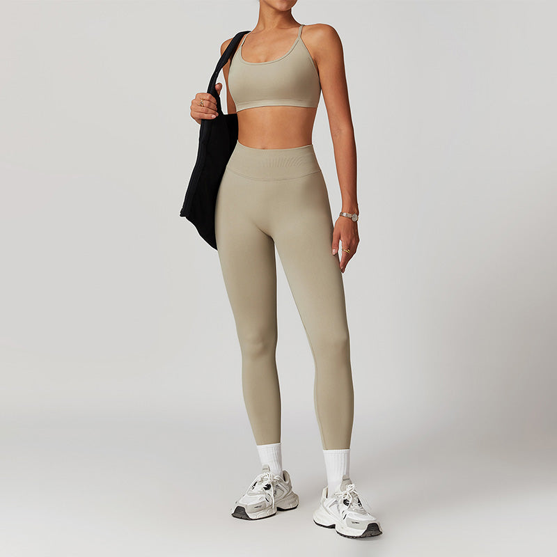 Seamless High-waisted Yoga Bra + Legging 2 Pieces Set