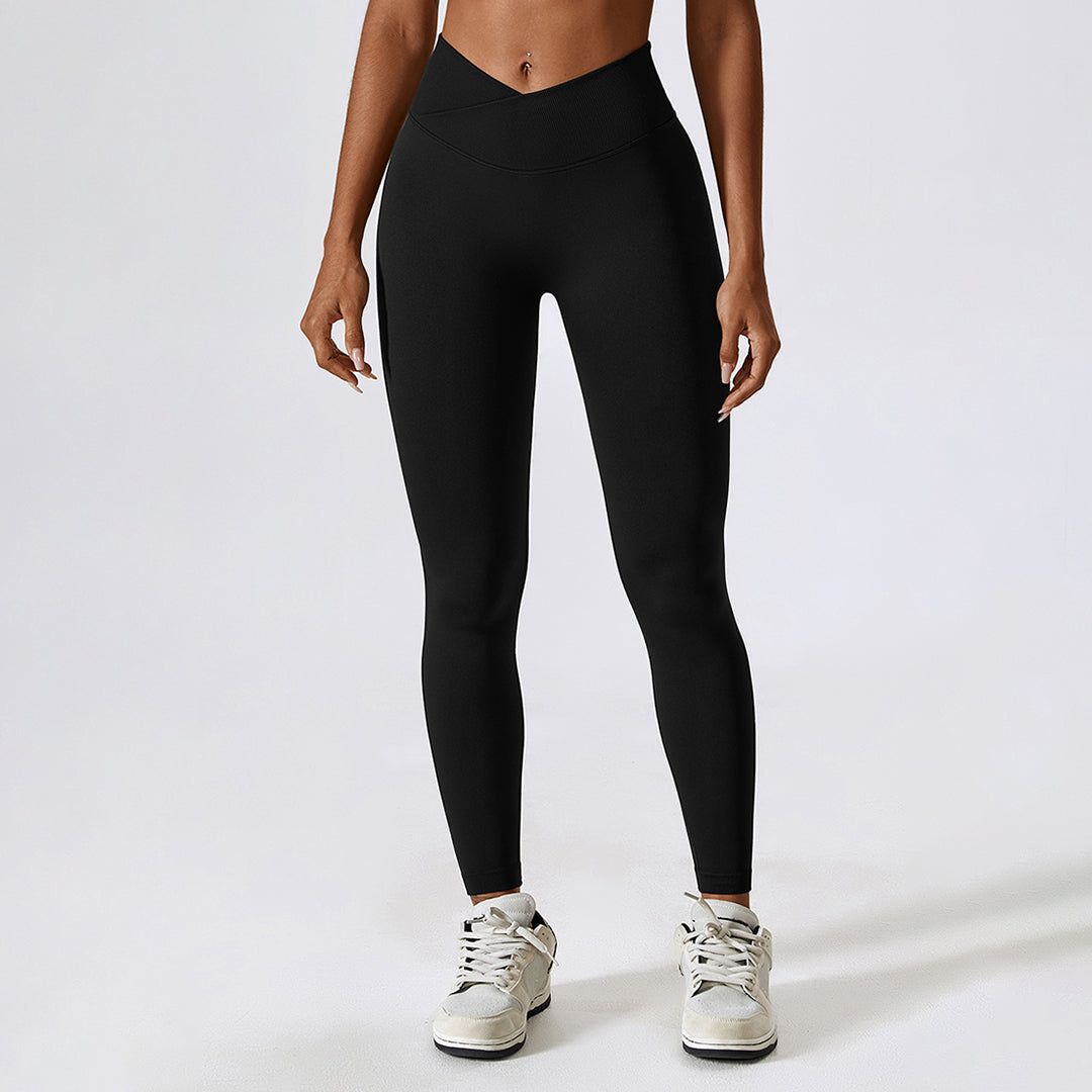 Seamless crossover high-rise leggings