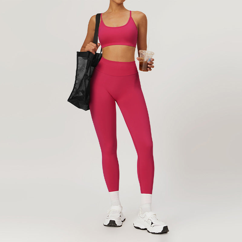 Seamless High-waisted Yoga Bra + Legging 2 Pieces Set