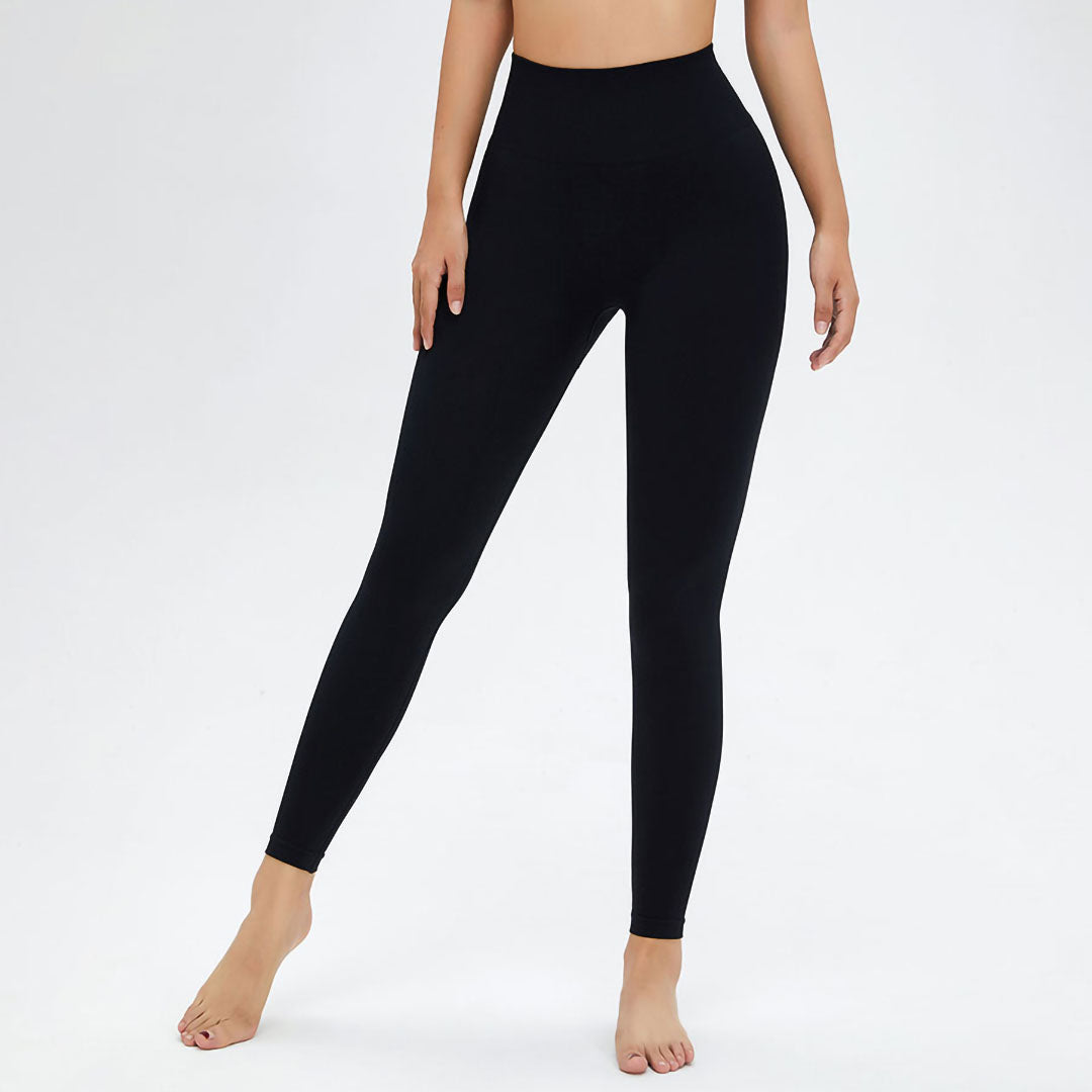 Legging uni taille haute rehaussant les hanches