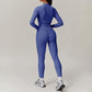 stand collar Full Zipper Fitness jacket + High waist leggings 2 piece set