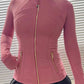 Slimming gold zipper and stand collar Fitness Jacket