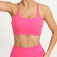 Cross-strap shock-resistant yoga bras