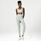 Wide straps sports bra + Leggings two-piece set