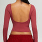 Autumn and winter long sleeved Backless yoga top