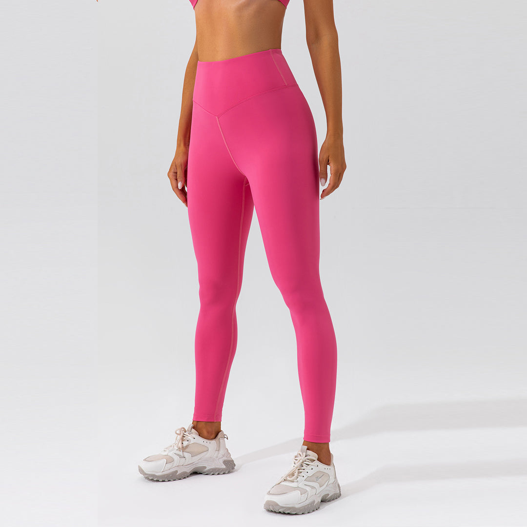 Solid color stretch sports leggings