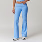 Skinny high-waisted lace-trimmed yoga flared pants