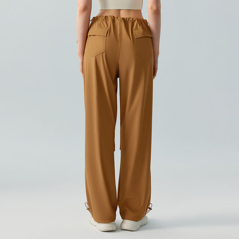 Breathable draped loose straight pants