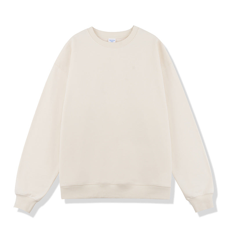 Solid color velvet crew neck sweatshirt