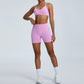 New pleated sports bra & seamless shorts sets