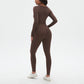 Seamless High resilience Sports Long Sleeve Top + High-Waisted Legging Set