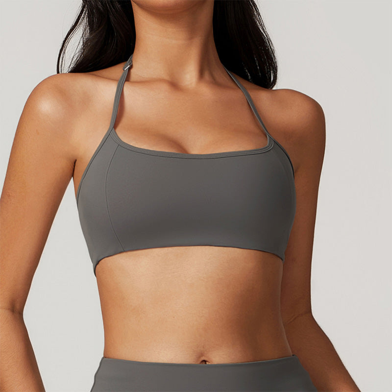 Quick-Dry Thin Straps Halter Sports Bra