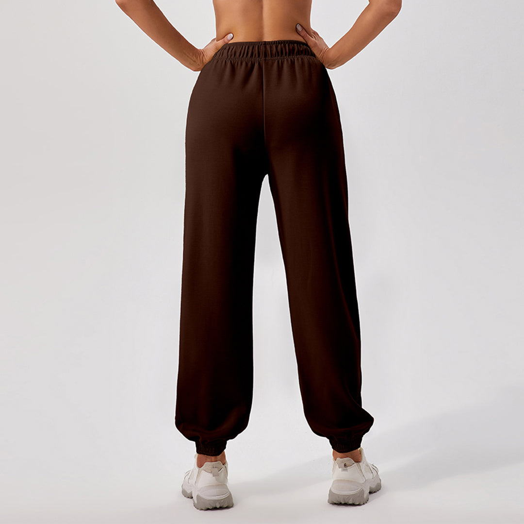 Pantalon de jogging droit ample taille haute