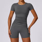 Casual running short-sleeved & shorts yoga set