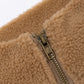 Plush stand-up collar long-sleeved jacket