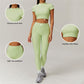 Quick-Dry Short sleeve sports crop top + High-waist legging 2-piece set