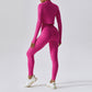 High-waisted Breathable Yoga Bra + Leggings + Jacket 3-piece Set