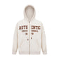 Solid color lettered embroidered hoodie