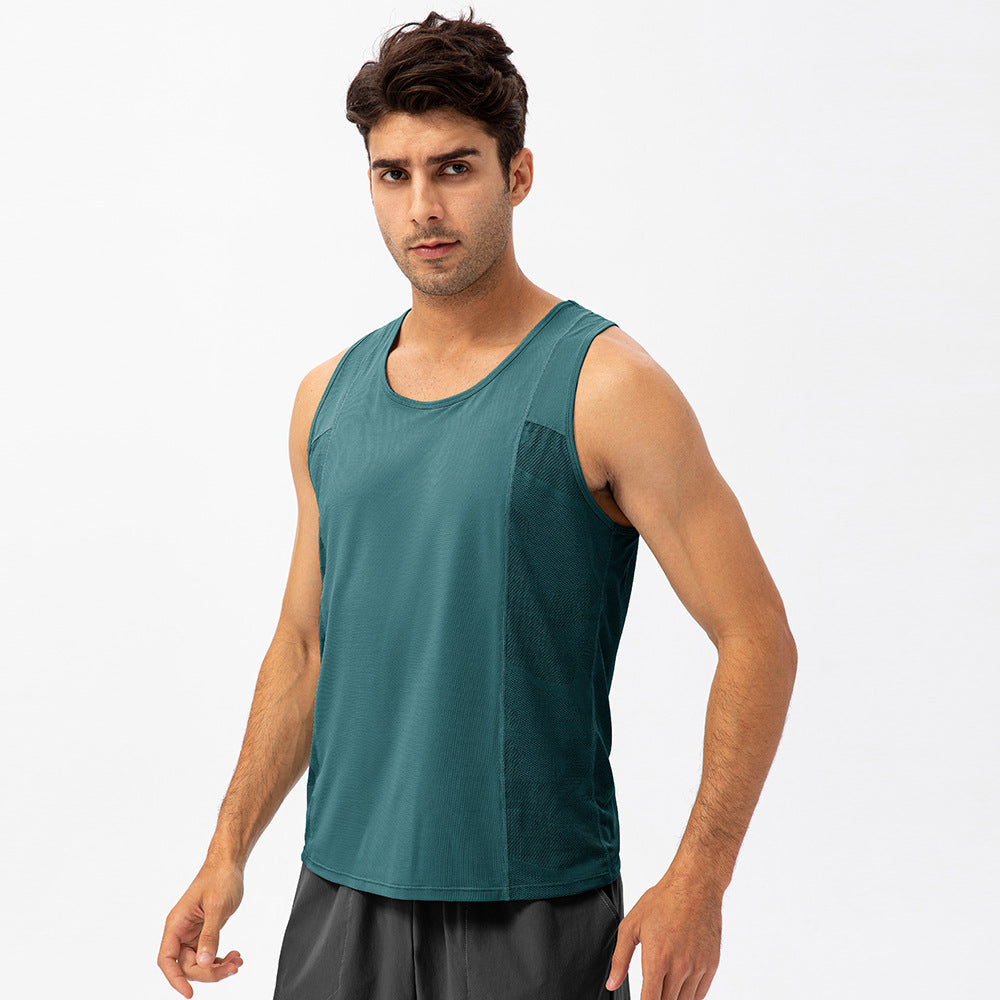 Men's summer cotton camouflage sleeveless sports top