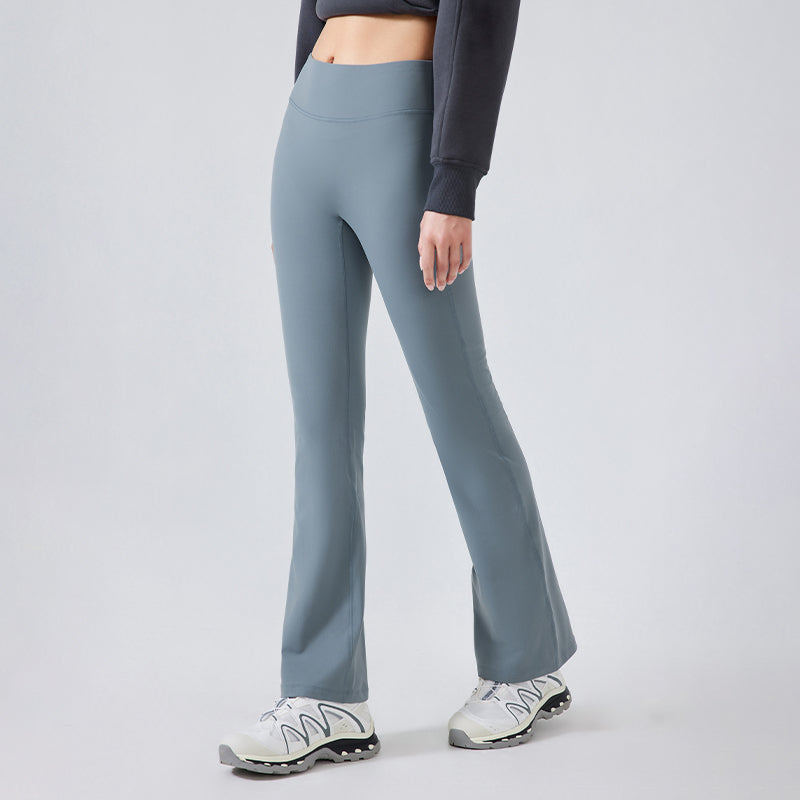 Autumn and winter velvet warm stretch sports flared leg pants