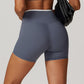 Crossover high-waisted sports shorts