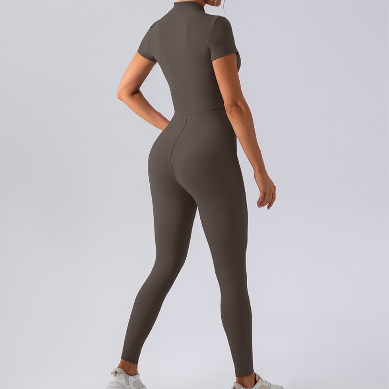 Short-sleeved fitness sports tight Jumpsuits