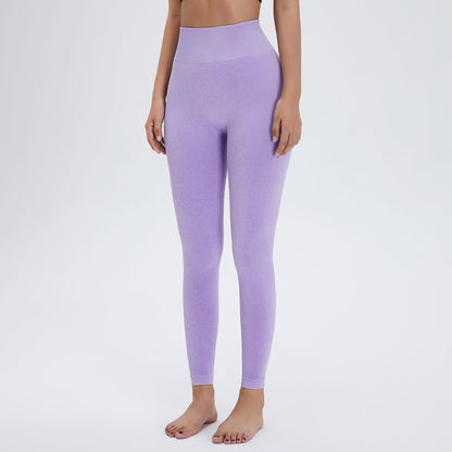 Legging de sport taille haute de couleur unie