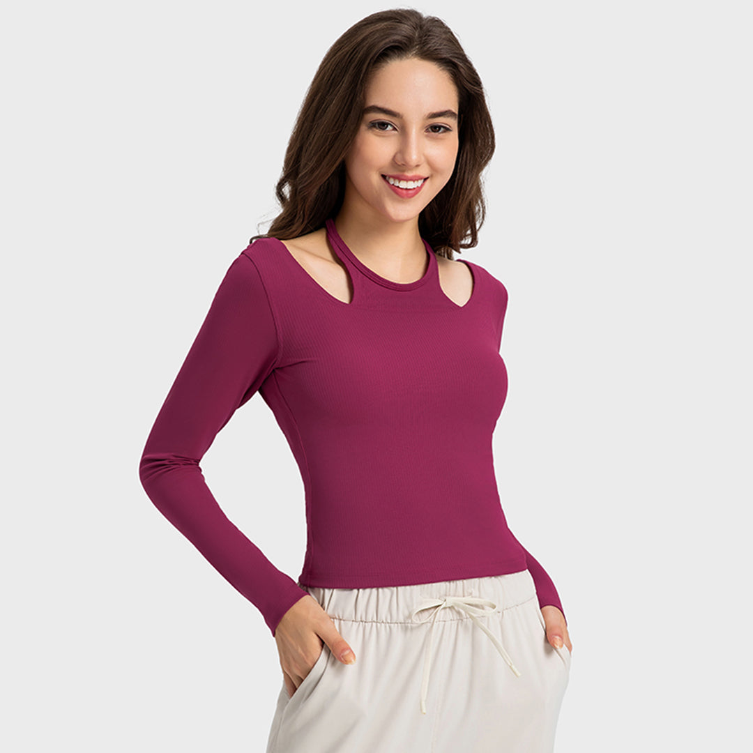 Slim body movement dance long sleeve yoga tops