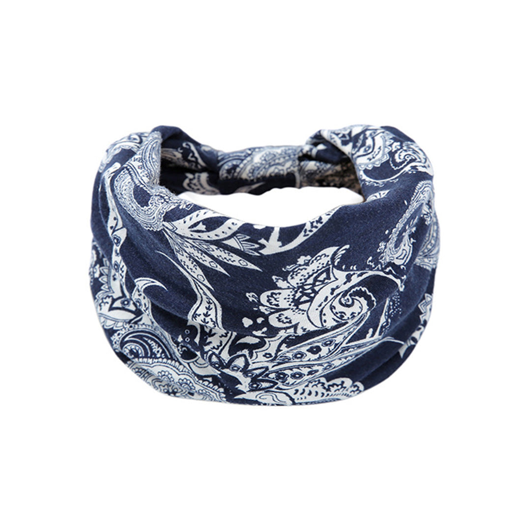 Printed Elastic Wide-Brimmed Yoga Strap Hair Accessory