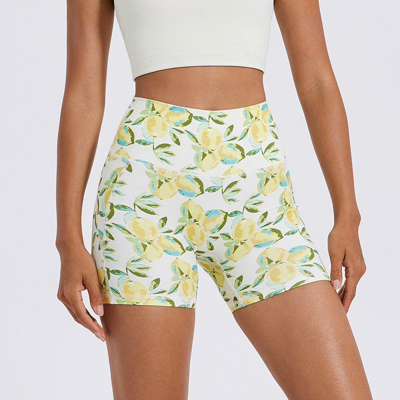 High-waisted tummy tucking gym shorts